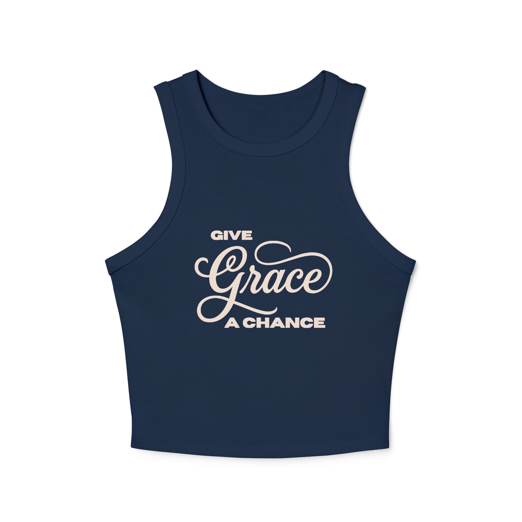 "Give Grace a Chance" Graphic Racer Tank