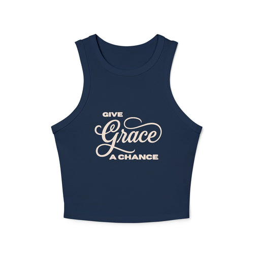 "Give Grace a Chance" Graphic Racer Tank