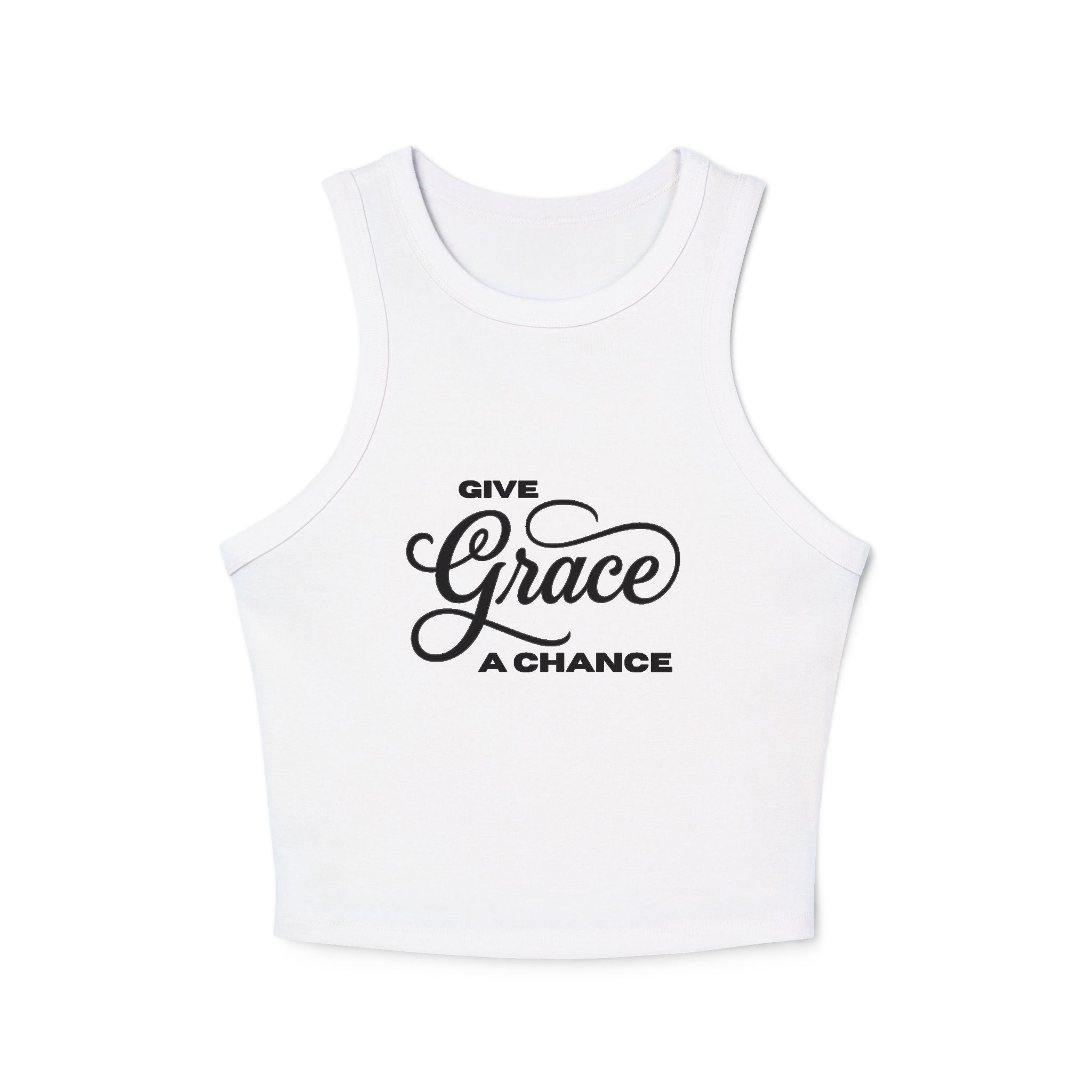 "Give Grace a Chance" Graphic Racer Tank