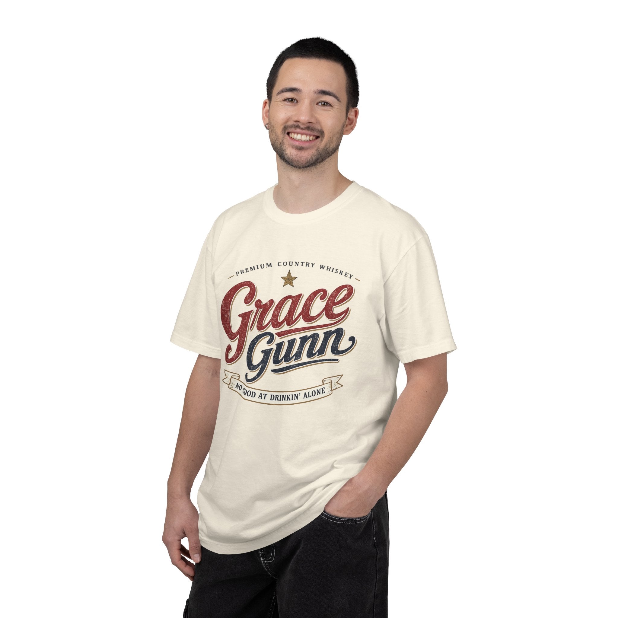 Grace Gunn Vintage Country Whiskey T-Shirt – 'No Good at Drinkin' Alone' Graphic Tee