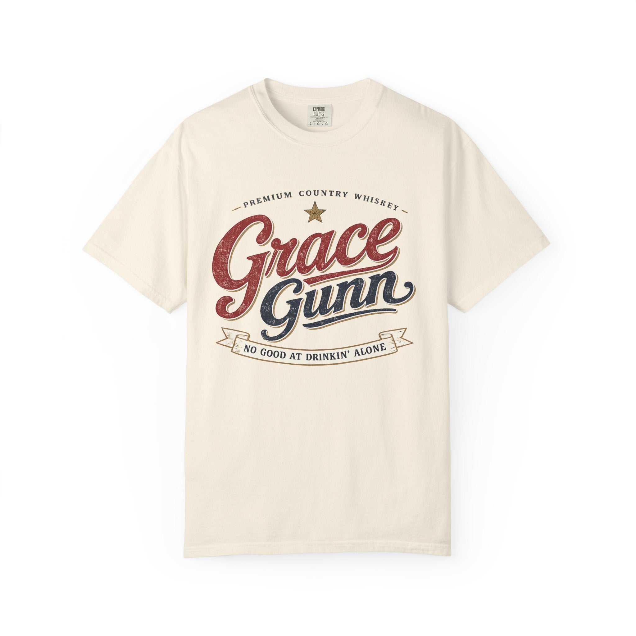 Grace Gunn Vintage Country Whiskey T-Shirt – 'No Good at Drinkin' Alone' Graphic Tee